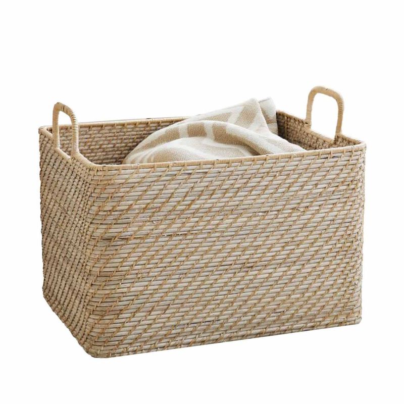 West Elm Modern Weave Handle Basket Oversized image number 0